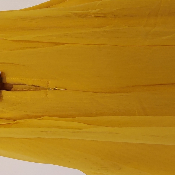 Ashley Stewart Halter Overlay Wide Leg Jumpsuit Size 14 NWT Nugget Gold - Picture 8 of 15